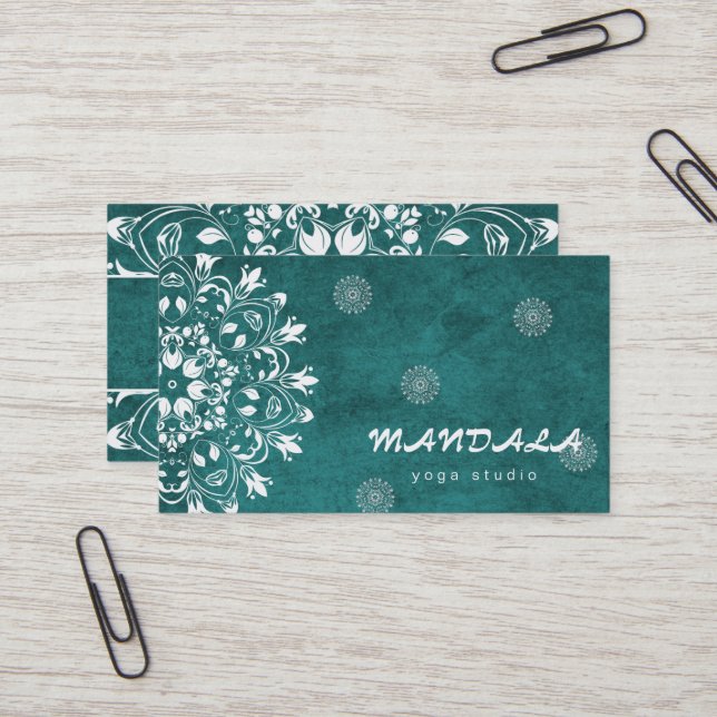 MANDALA-LOGO ZURÜCK FÜR DEN YOGA-INSTRUCTOR VISITENKARTE (Vorderseite/Rückseite Beispiel)