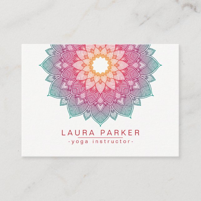 Mandala-Lotos-Blumen-Yoga-Rosa holistisch Visitenkarte (Vorderseite)