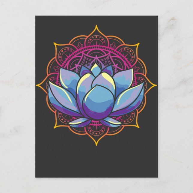 Mandala Lotus Art Postkarte (Vorderseite)