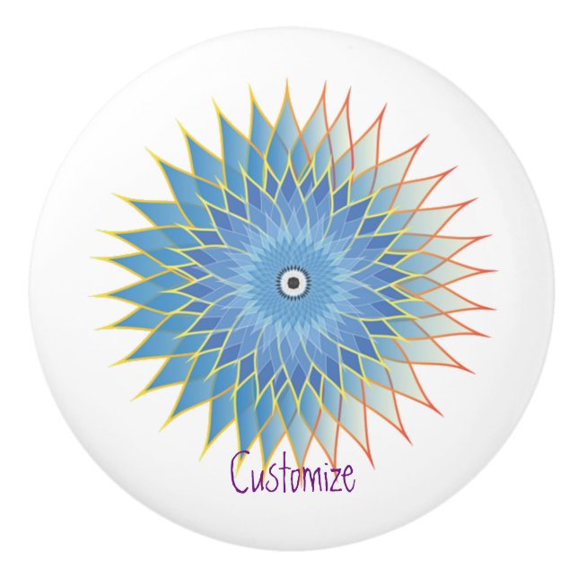 Mandala Lotus Blossom Thunder_Cove Keramikknauf (Vorderseite)