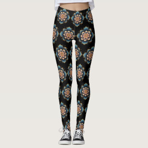 Mandala Lotus Blume mit Sparkling Crystals Leggings