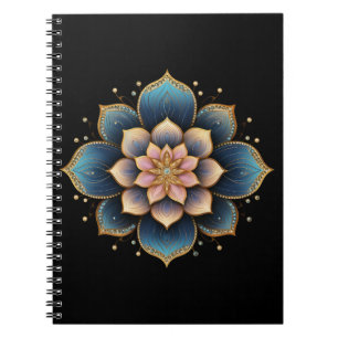 Mandala Lotus Blume mit Sparkling Crystals Notizblock
