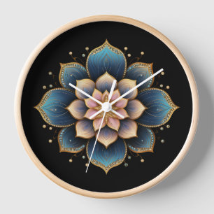 Mandala Lotus Blume mit Sparkling Crystals Uhr