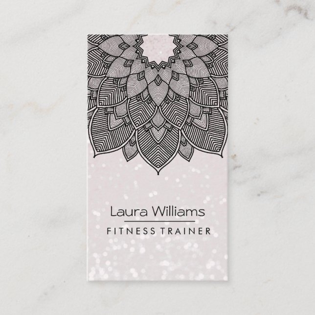 Mandala Lotus Blume Yoga Instructor Pink Holistic Visitenkarte (Vorderseite)