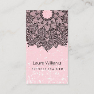 Mandala Lotus Blume Yoga Instructor Pink Holistic Visitenkarte