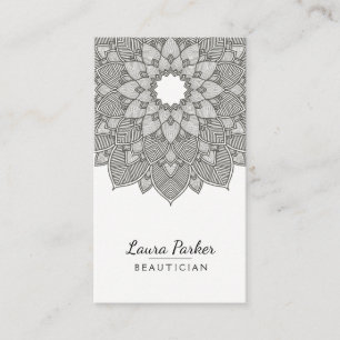 Mandala Lotus Blume Yoga Schwarz-weiße Sauberkeit Visitenkarte