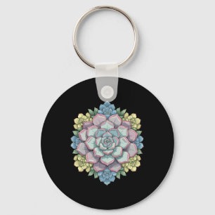 Mandala Lotus Buddha Zen Kunst Botanische Sukkulen Schlüsselanhänger