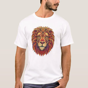 Mandala-Löwenkopf Farbige Ornamente Stammeskunst B T-Shirt