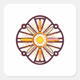 Mandala Lumber flagmandala Lumber Pen Quadratischer Aufkleber