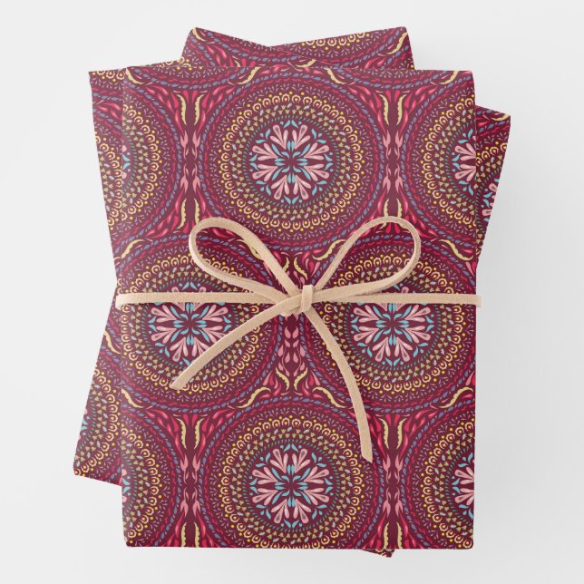 Mandala Magenta Design Geschenkpapier Set (Beispiel)