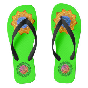 Mandala Magic Chakra Enhanced Hellgrün Flip Flops