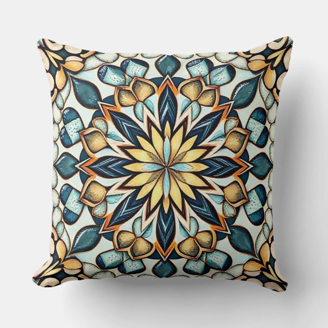Mandala Magic Mosaic Throw Kissen (Vorderseite)