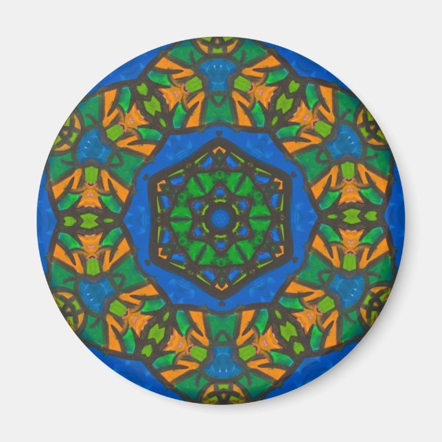 Mandala Magnet aux tons bijoux (Devant)