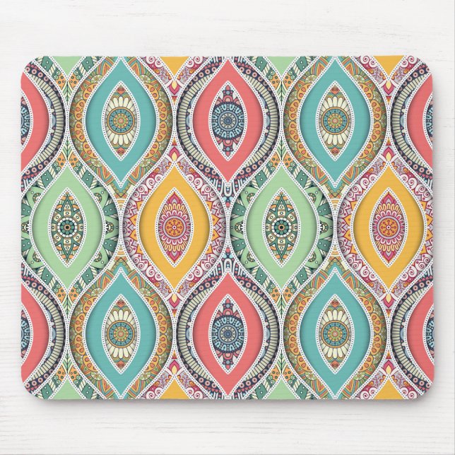 Mandala marokkanisch, farbenfroh, ethnisch mousepad (Vorne)