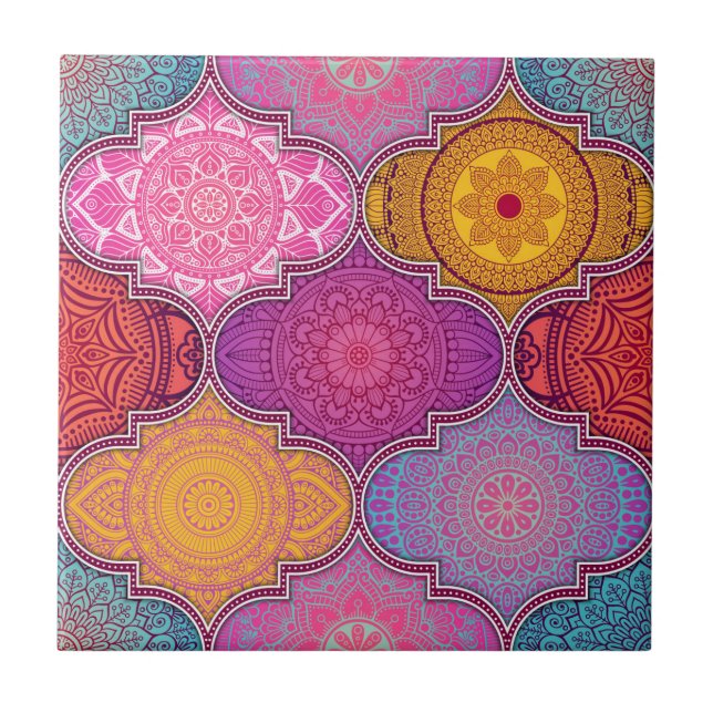 Mandala/Marokkanisches Flachmuster  Fliese (Vorderseite)