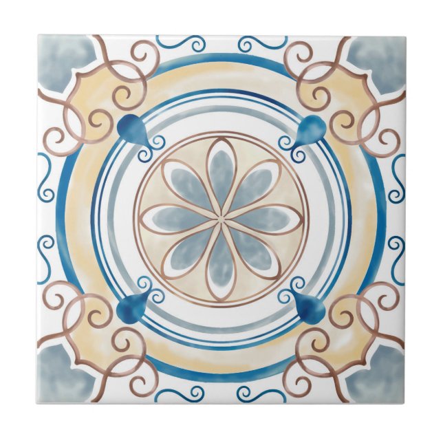 Mandala/Marokkanisches Flachmuster  Fliese (Vorderseite)