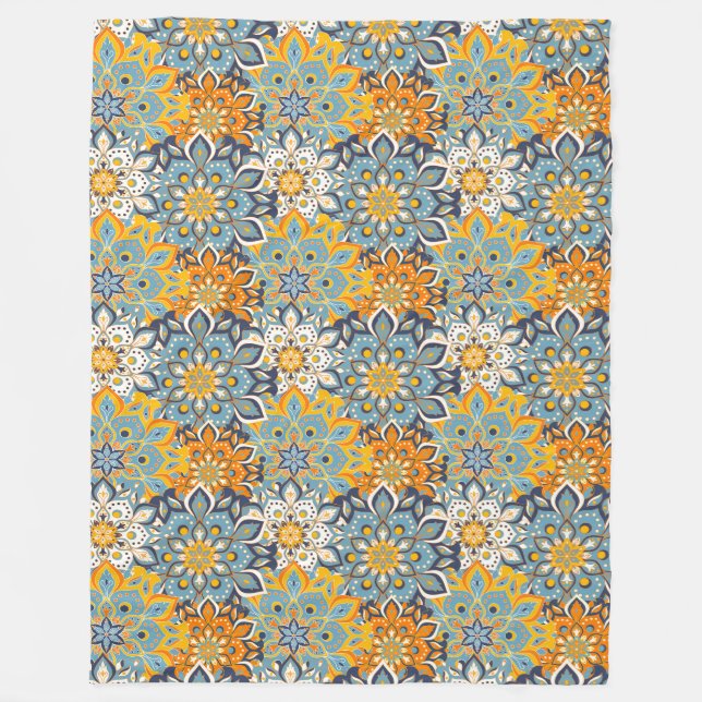 Mandala/Marokkanisches Muster Fleecedecke (Vorderseite)