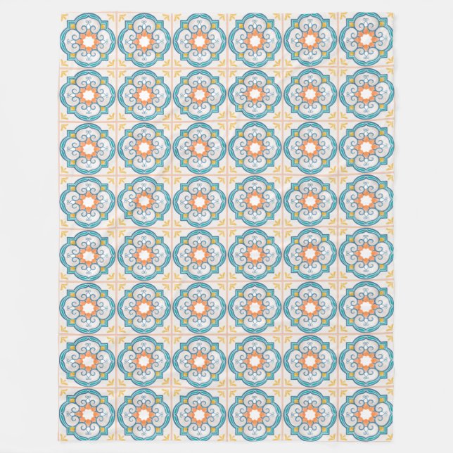 Mandala/Marokkanisches Muster Fleecedecke (Vorderseite)