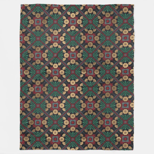 Mandala/Marokkanisches Muster Fleecedecke (Vorderseite)