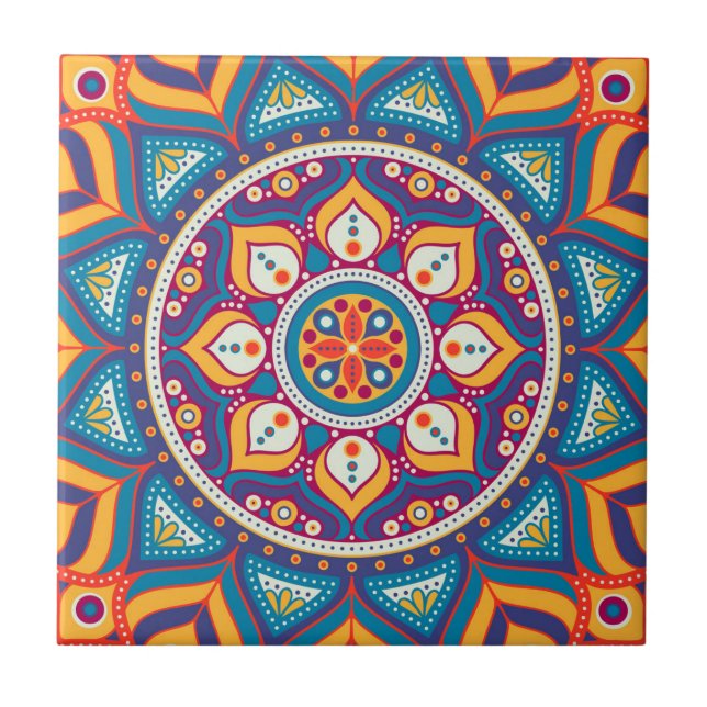 Mandala/Marokkanisches Muster  Fliese (Vorderseite)