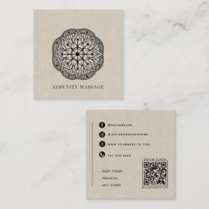 Mandala-Massage-Therapie-Wellness-QR-Code Quadratische Visitenkarte