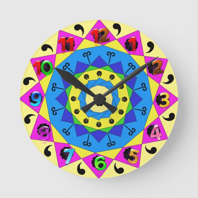 Mandala-Mauer-Uhr Runde Wanduhr (Vorderseite)