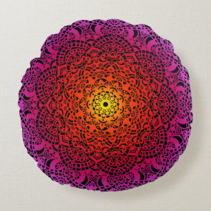 Mandala mediation zafu cushion or Decke pillow Rundes Kissen