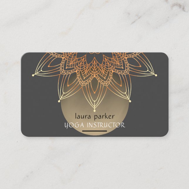 Mandala Medizin Yoga Heilung Lotus Boho Visitenkarte (Vorderseite)