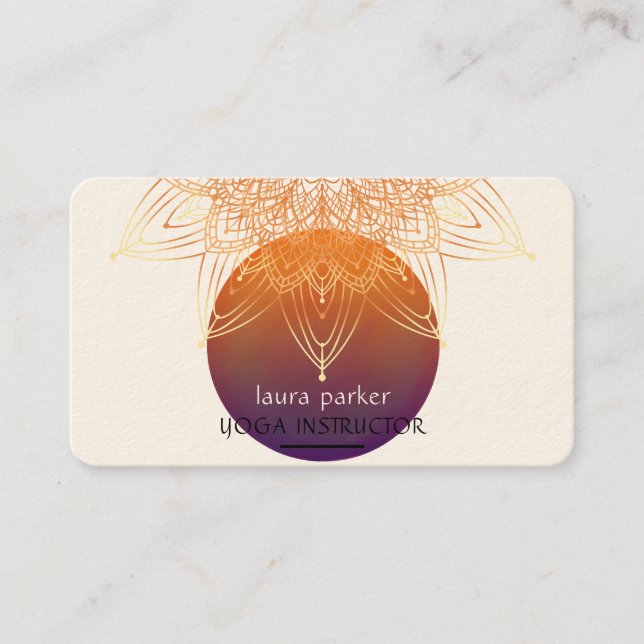 Mandala Medizin Yoga Lotus Boho Vintag Visitenkarte (Vorderseite)