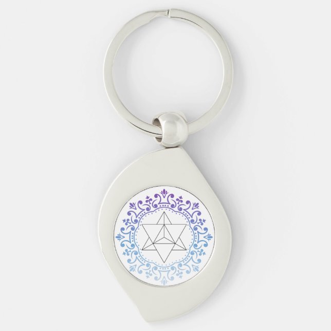 Mandala Merkaba Yoga Spiritual Schlüsselanhänger (Vorderseite)