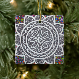 Mandala mit Blasen Keramikornament