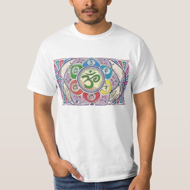 Mandala mit dem vier HandT - Shirt (Vorderseite)