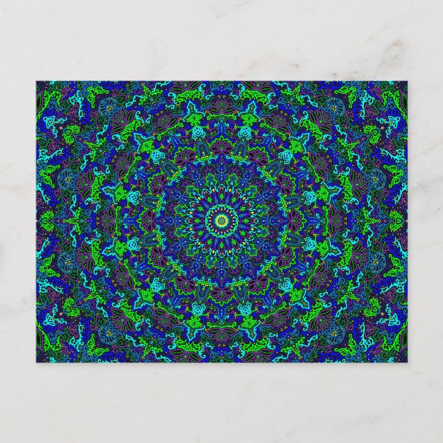 Mandala mit detailliertem, kompliziertem Lotus-Des Postkarte (Vorderseite)