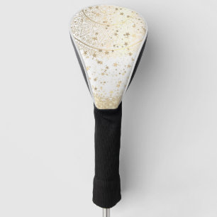 Mandala mit Gold Stars auf Weiß bezaubern Golf Headcover