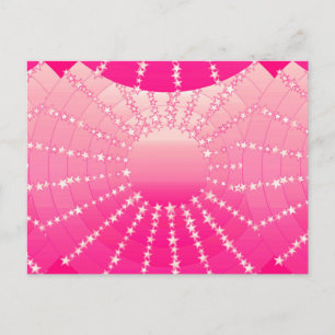 Mandala mit Sternen - rosa und fuchsienfarbenes Sa Postkarte