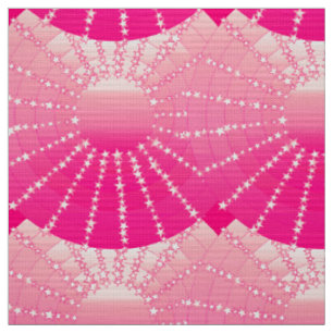 Mandala mit Sternen - rosa und fuchsienfarbenes Sa Stoff