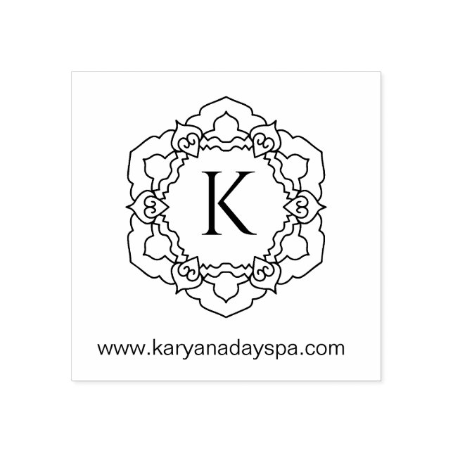 Mandala Monogram Exotic Wellness-Center Beauty Hen Gummistempel (Prägung)
