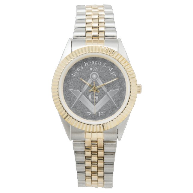 Mandala Monogram Masonic Lodge Watch Armbanduhr (Vorderseite)