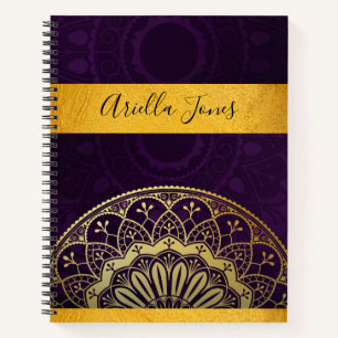 Mandala Monogram Metallic Gold Nom Journal