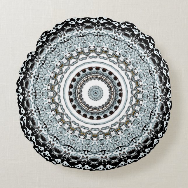 Mandala-Monster 2 Rundes Kissen (Vorderseite)