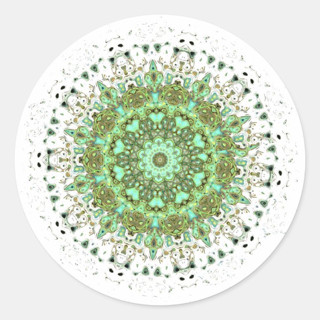 Mandala-Monster Runder Aufkleber (Vorderseite)