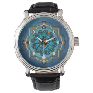 Mandala Moon Phases Watch Armbanduhr