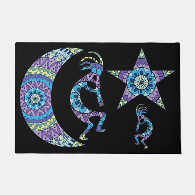 Mandala Moon Star Kokopelli Doormat Fußmatte (Vorderseite)
