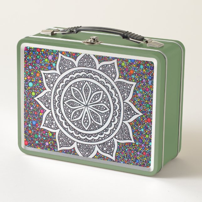 Mandala Mosaic 2025 Metall Brotdose (Vorderseite)