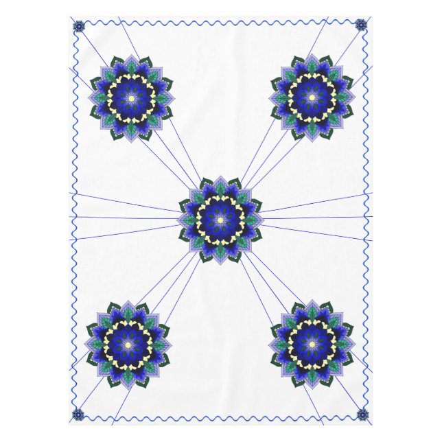Mandala Motif 02 en bleu foncé Nappe (Devant)