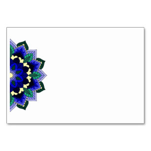 Mandala Motif 02 en bleu foncé Numéro de table