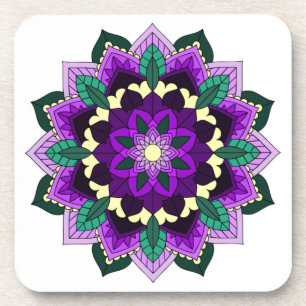 Mandala Motif 02 en Dessous de verre violet