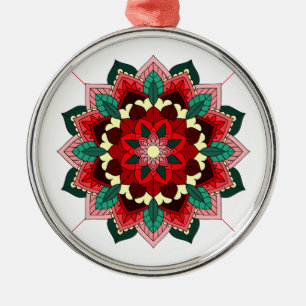Mandala Motif 02 en ornement métal rouge