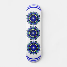 Mandala Motif 02 en skateboard bleu foncé