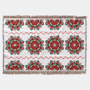 Mandala Motif 2002 en rouge Jetez la couverture